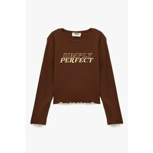 Bluza striata cu terminatii valurite - Maro inchis/Bej deschis imagine