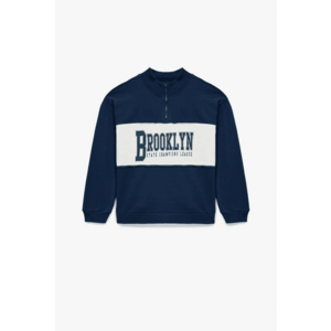 Bluza de trening cu text - Albastru indigo imagine