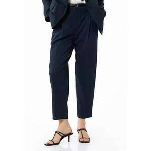 Pantaloni eleganti crop relaxed fit - Gri inchis imagine