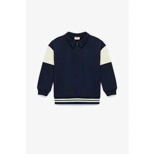 Bluza de trening cu maneci lungi si model colorblock - Bleumarin imagine