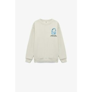 Bluza de trening cu imprimeu grafic - Alb murdar imagine
