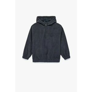 Bluza de trening cu gluga - fermoar si snur - Bleumarin imagine