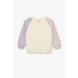 Bluza de trening cu maneci contrastante - Roz deschis/Crem imagine