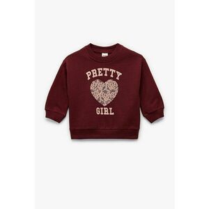 Bluza de trening cu imprimeu frontal - Visiniu imagine