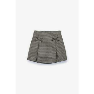 Fusta evazata cu model houndstooth - Alb/Negru imagine