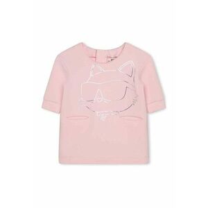 Rochie-tricou cu imprimeu logo - Roz pastel imagine