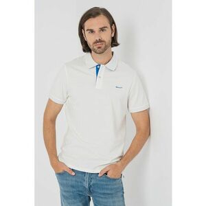 Tricou polo din amestec de bumbac - Albastru royal/Alb optic imagine