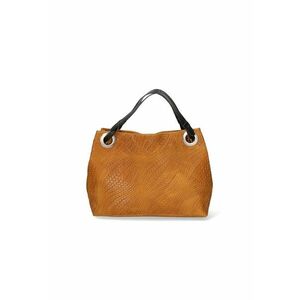 Geanta de piele cu aspect texturat - Caramel imagine