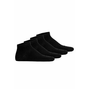 Set de sosete scurte unisex cu model uni - 4 perechi - Negru imagine