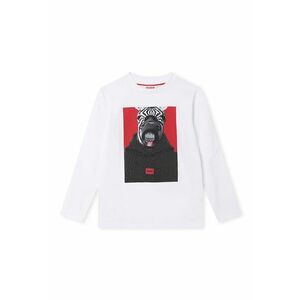Bluza cu imprimeu si decolteu la baza gatului - Rosu/Alb imagine