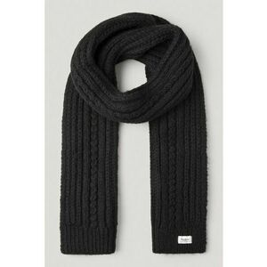 Fular din tricot cu terminatii striate - Negru imagine