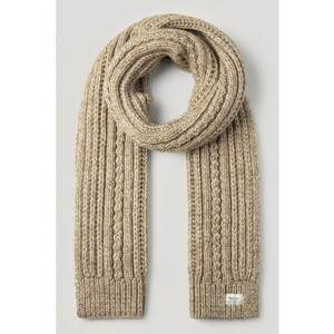 Fular din tricot cu terminatii striate - Bej inchis imagine