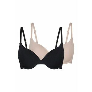 Set de sutiene cu jumatate de cupa - 2 piese - Negru/Bej imagine