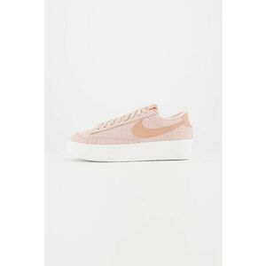 Pantofi sport texturati de piele cu garnituri de piele Blazer Low Platform - Roz prafuit imagine