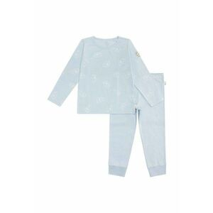 Pijama lunga cu imprimeu cu elefanti - Albastru imagine