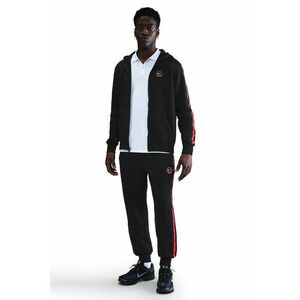 Pantaloni de trening conici cu talie medie - Rosu/Negru imagine