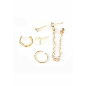 Set 5 cercei aurii - ear cuff - cu pietre - Davina C23 - imagine