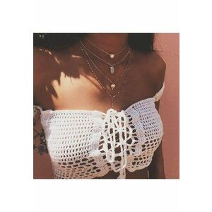 Colier auriu - in 4 straturi - cu palmier si ananas - Alexina C9 imagine