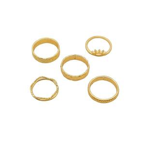 Set 5 inele aurii - forme diverse - Tabita C5 - imagine