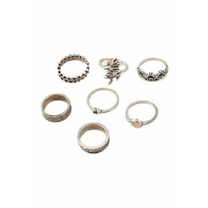 Set 7 inele - argintii - Bonno C5 - imagine