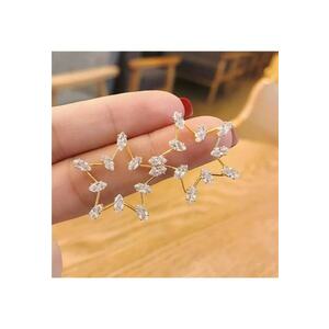 Cercei aurii - forma de stea - cu pietre - Pearly C9 - imagine