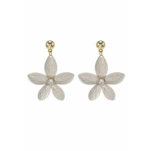 Cercei aurii - cu floare argintie - Fleming C3 - imagine