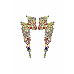 Cercei aurii - forma de fulger - cu pietre Multicolor imagine