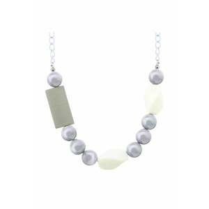 Colier argintiu - cu bile - Mov imagine