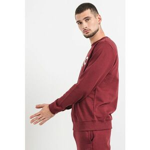Bluza de trening cu decolteu la baza gatului si imprimeu logo Dem - Alb/Visiniu imagine