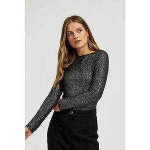 Bluza stralucitoare neagra cu maneci lungi - Negru imagine