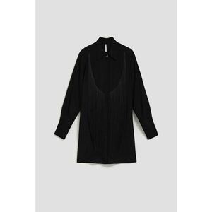 oversized cu franjuri - Negru imagine