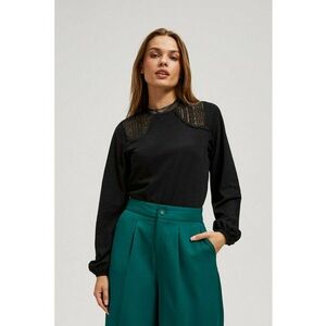 Bluza cu Dantela Decorativa - Negru imagine