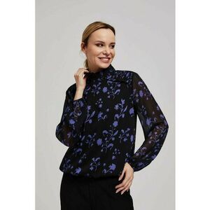 Camasa cu model floral neagra - Negru imagine