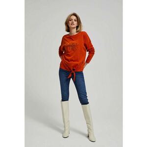 Bluza cu Imprimare si Legare - Portocaliu imagine