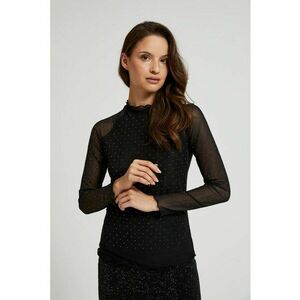 Bluza neagra cu maneci transparente - Negru imagine