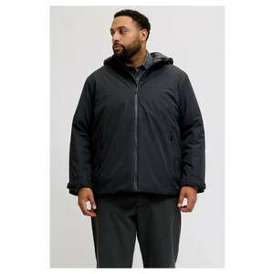 Plus Jacheta de tranzitie - barbati big size - cu gluga si croiala Regular fit - Negru imagine