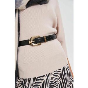 Curea neagra cu catarama decorativa imagine