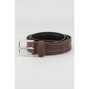 Curea din piele cu model uni - Negru imagine