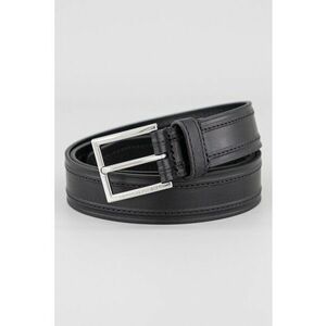 Curea din piele cu model uni - Negru/Negru stins imagine