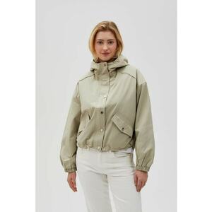 Jacheta scurta cu gluga olive - Verde imagine
