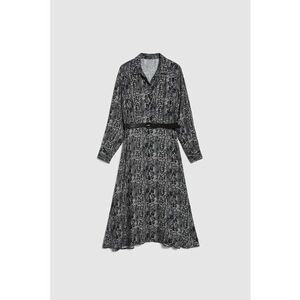 Rochie gri din viscoza cu curea - Gri imagine