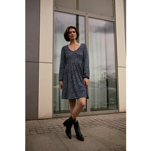 Rochie florala bleu - Bleumarin imagine