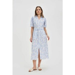 Rochie Alba din Bumbac cu Cureaua - BLUE imagine