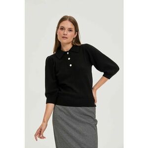 Pulover cu guler negru - Negru imagine