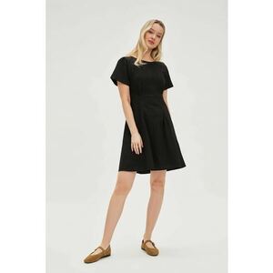 Rochie din bumbac neagra cu spatele descoperit - Negru imagine