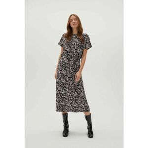 Rochie midi neagra cu model pentru femei - Negru imagine