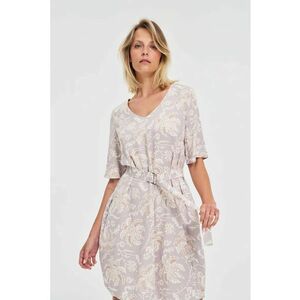 Rochie din viscose roz cu curea - Verde imagine