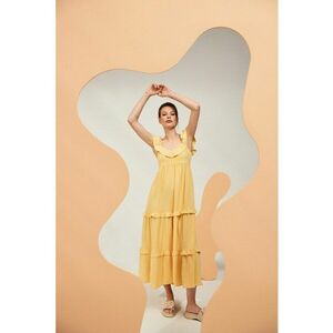 Rochie maxi vanilie - Galben imagine
