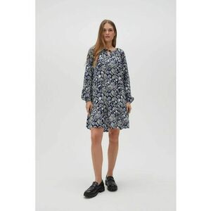 Rochie din vascoza cu imprimeu paisley albastru inchis - Bleumarin imagine