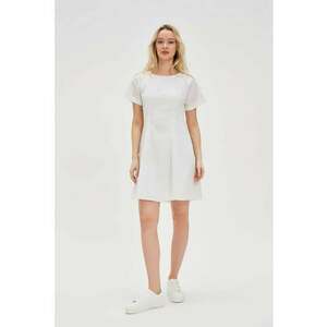 Rochie Alba din Bumbac cu Spate Deschis - Alb imagine